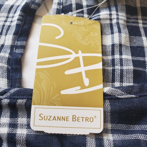 Suzanne Betro Sz M NWT prairie, babydoll empire waist puff sleeve top - Picture 4 of 11